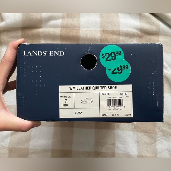 Lands End Leather Quilted Shoe size 7 Black Womens Casual Shoes New in Box - Picture 10 of 10